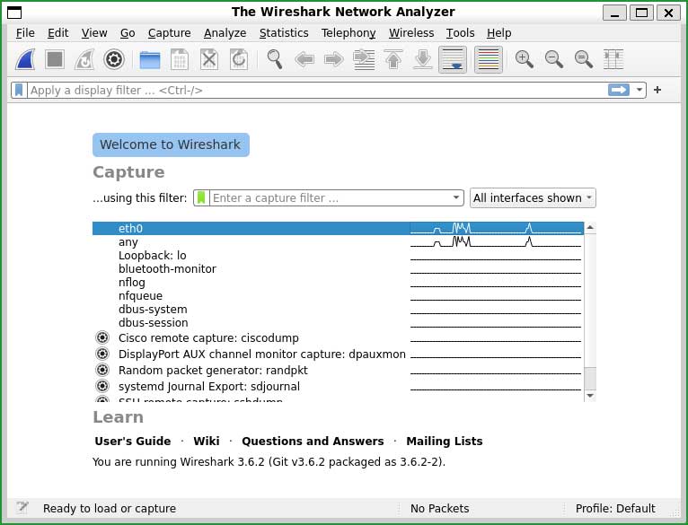 Wireshark configuration